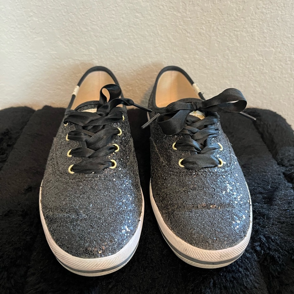 Kate Spade Black Glitter Sneakers - Picture 2 of 5
